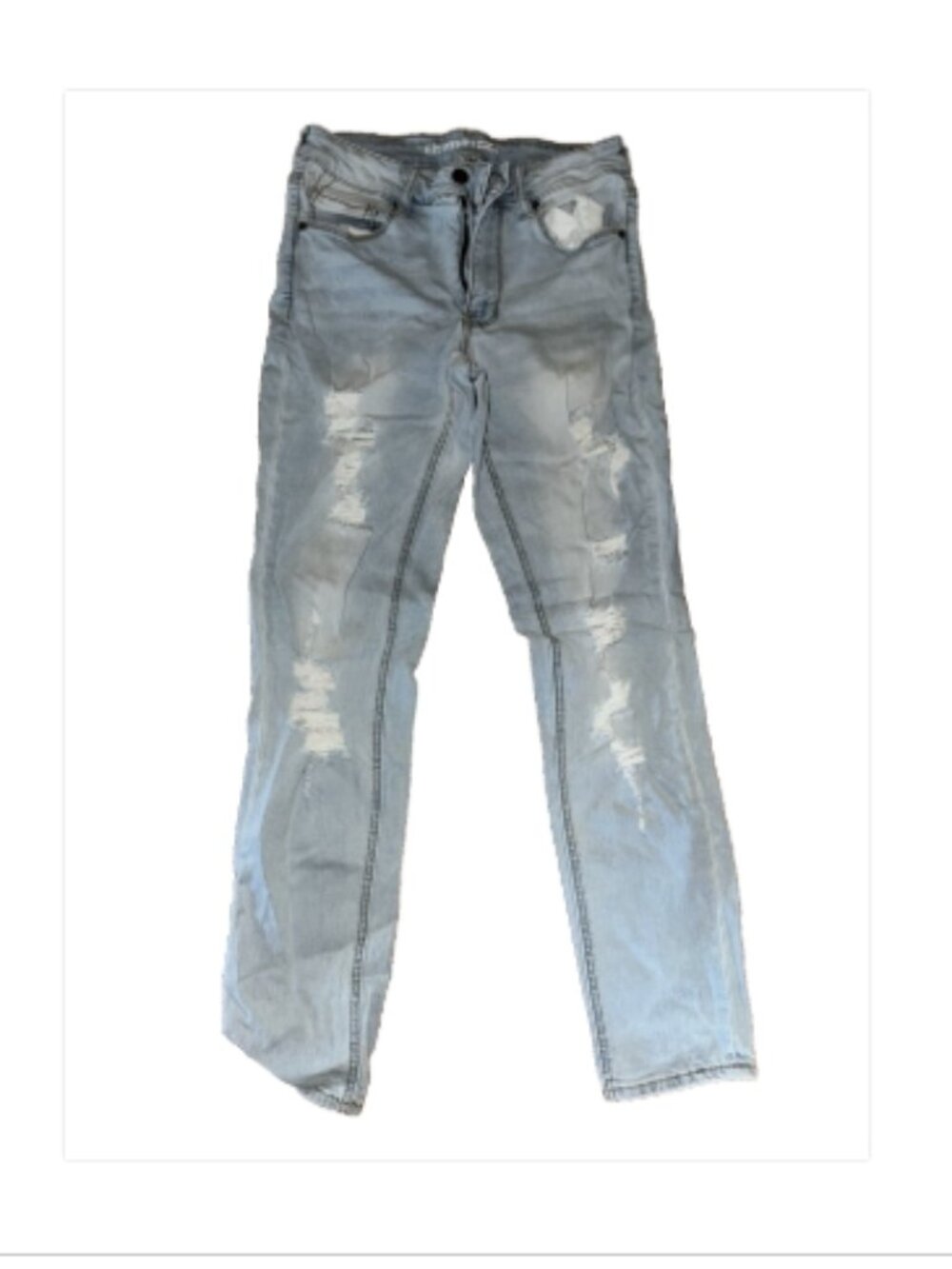 Empyre Easton Boyfriend Distressed Jeans Light Wash Denim Size 0